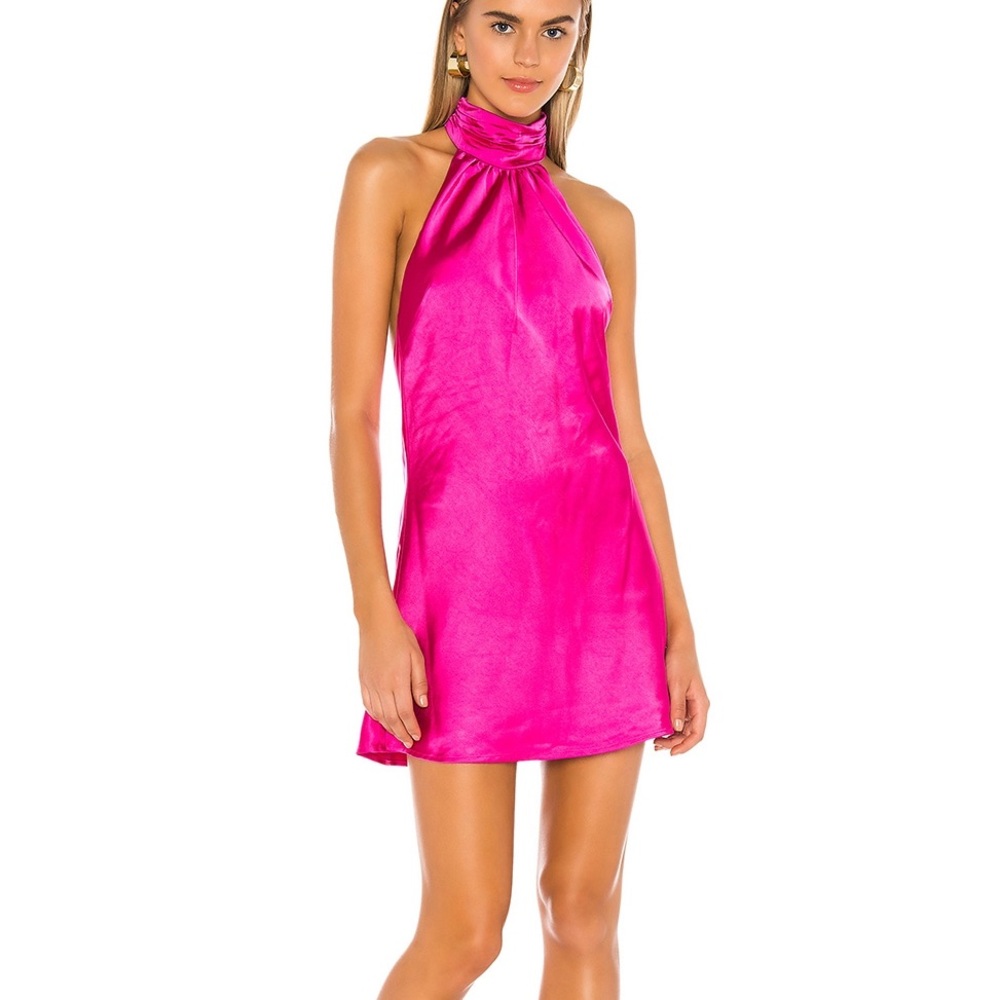 Lovers + Friends Pink Halter Sheath Mini Dress